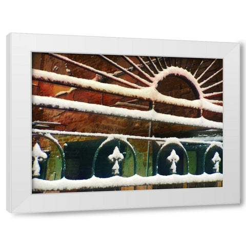 Bartlett Hotel: Iron work II White Modern Wood Framed Art Print by Popcorn