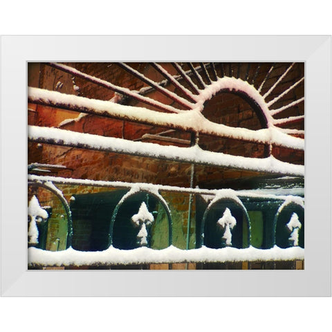 Bartlett Hotel: Iron work II White Modern Wood Framed Art Print by Popcorn