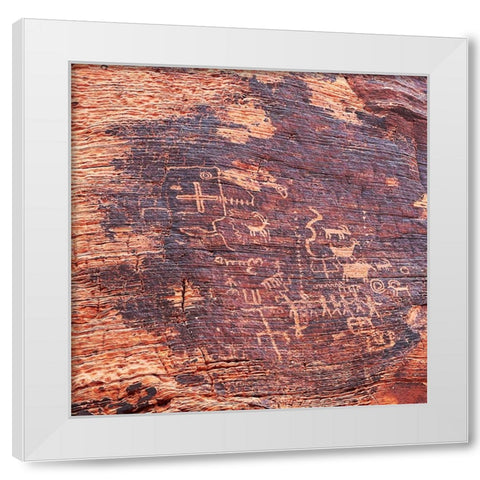 ValleyOfFire:Petroglyphs1 White Modern Wood Framed Art Print by Tenoever, William