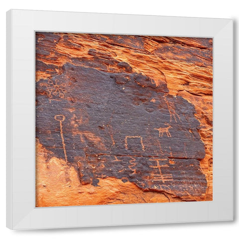 ValleyOfFire:Petroglyphs2 White Modern Wood Framed Art Print by Tenoever, William