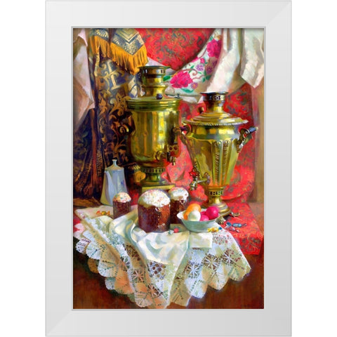 Easter holiday White Modern Wood Framed Art Print by Goryacheva, Svetlana