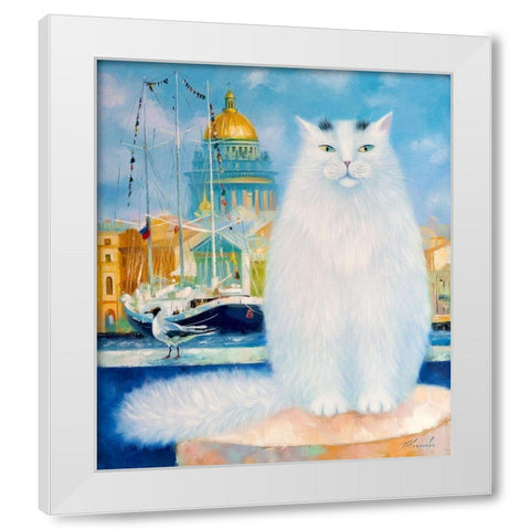 Petersburg morning White Modern Wood Framed Art Print by Kotinova, Galina