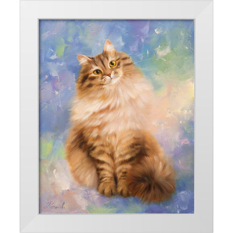 Murka White Modern Wood Framed Art Print by Kotinova, Galina