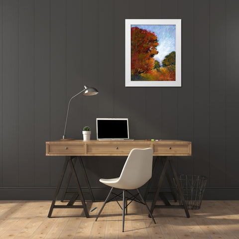 Falls Romance I White Modern Wood Framed Art Print by Tienhaara, Michael