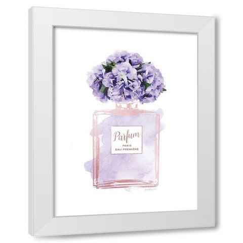 Parfume Violet with Hydrangea White Modern Wood Framed Art Print by Greenwood, Amanda