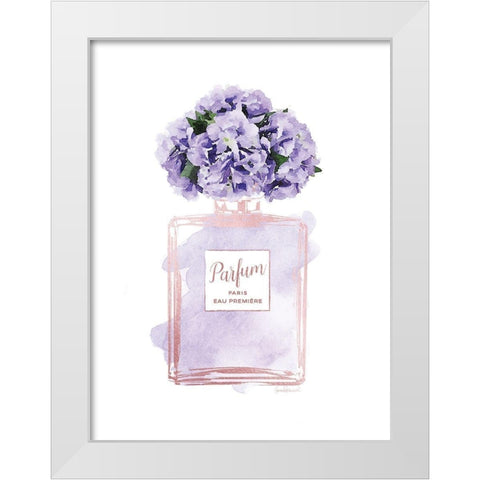 Parfume Violet with Hydrangea White Modern Wood Framed Art Print by Greenwood, Amanda