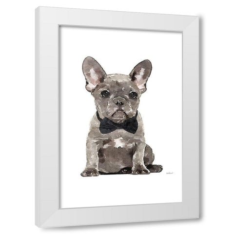 Frenchie IV White Modern Wood Framed Art Print by Greenwood, Amanda