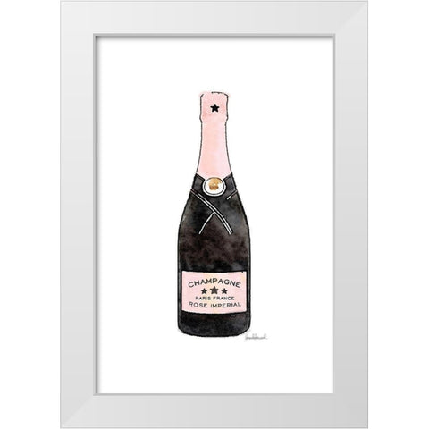 Pink Champange White Modern Wood Framed Art Print by Amanda Greenwood