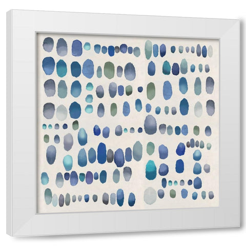 Playful Blue and Green I White Modern Wood Framed Art Print by Perry, Angela
