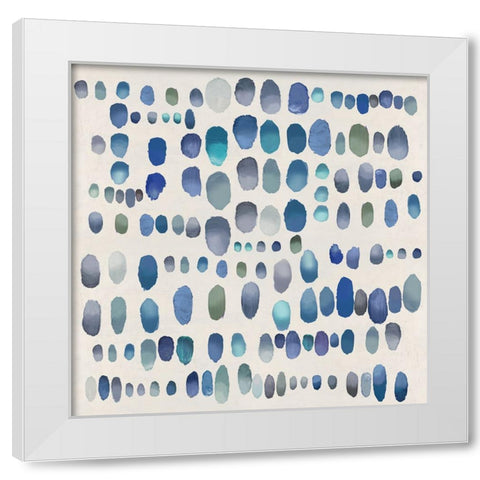 Playful Blue and Green II White Modern Wood Framed Art Print by Perry, Angela