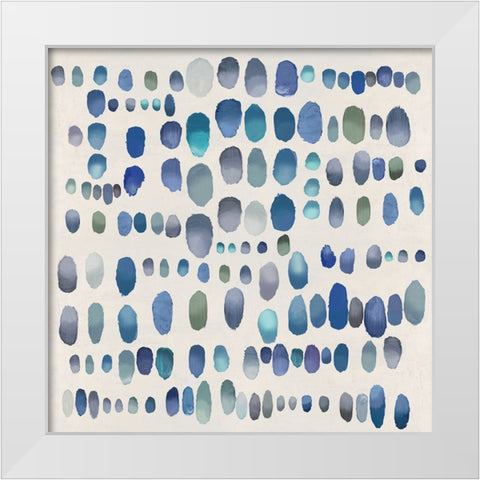 Playful Blue and Green II White Modern Wood Framed Art Print by Perry, Angela