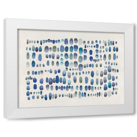 Playful Blue and Green III White Modern Wood Framed Art Print by Perry, Angela