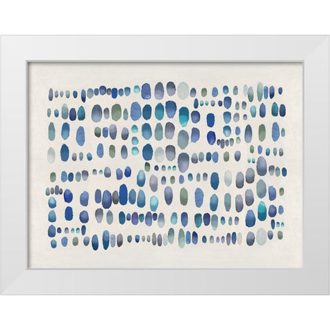Playful Blue and Green III White Modern Wood Framed Art Print by Perry, Angela
