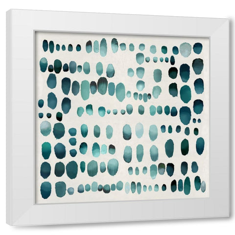 Playful Teal I White Modern Wood Framed Art Print by Perry, Angela