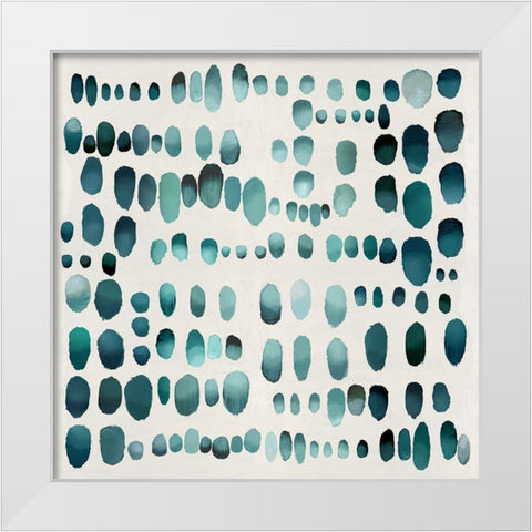 Playful Teal I White Modern Wood Framed Art Print by Perry, Angela