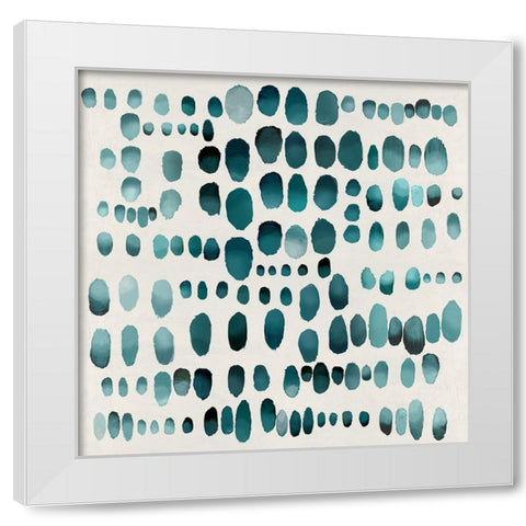 Playful Teal II White Modern Wood Framed Art Print by Perry, Angela
