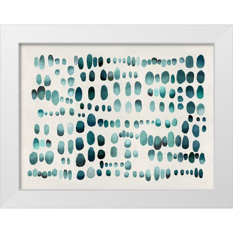 Playful Teal III White Modern Wood Framed Art Print by Perry, Angela
