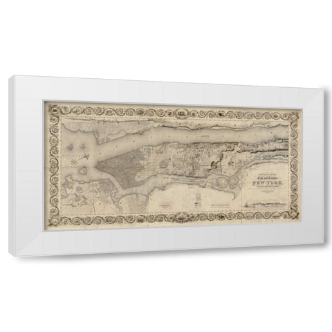 City and Country of New York 1 White Modern Wood Framed Art Print by Stiles, S.