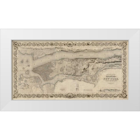 City and Country of New York 1 White Modern Wood Framed Art Print by Stiles, S.
