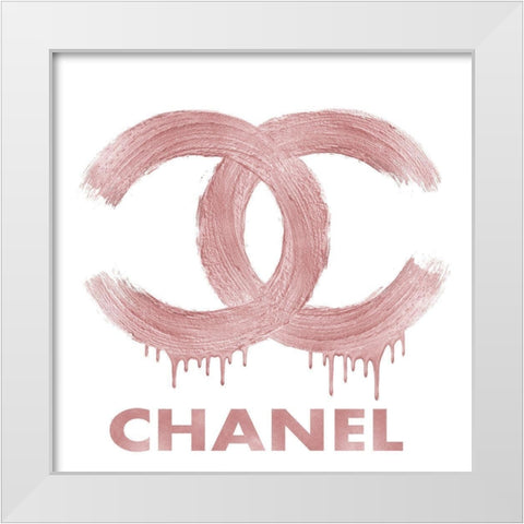Fashion Logo Pink Blush White Modern Wood Framed Art Print by Blake, Madeline