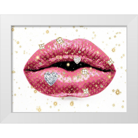 Luxury Lips Pink White Modern Wood Framed Art Print by Blake, Madeline