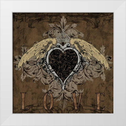 Love White Modern Wood Framed Art Print by Glover, Brandon