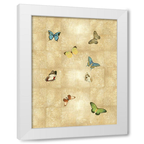 Butterflies on Gold II White Modern Wood Framed Art Print by Blake, Madeline