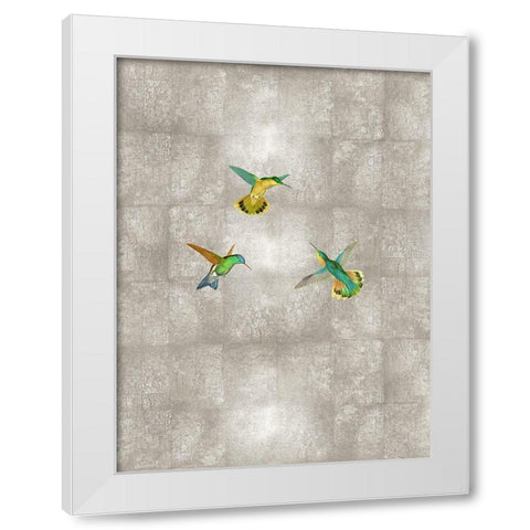 Hummingbirds I White Modern Wood Framed Art Print by Blake, Madeline