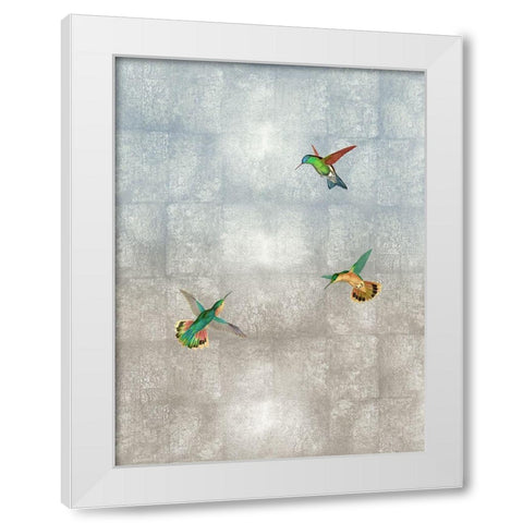 Hummingbirds II White Modern Wood Framed Art Print by Blake, Madeline