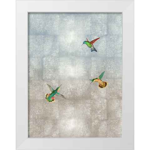 Hummingbirds II White Modern Wood Framed Art Print by Blake, Madeline