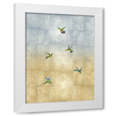 Hummingbirds in Flight II White Modern Wood Framed Art Print by Blake, Madeline