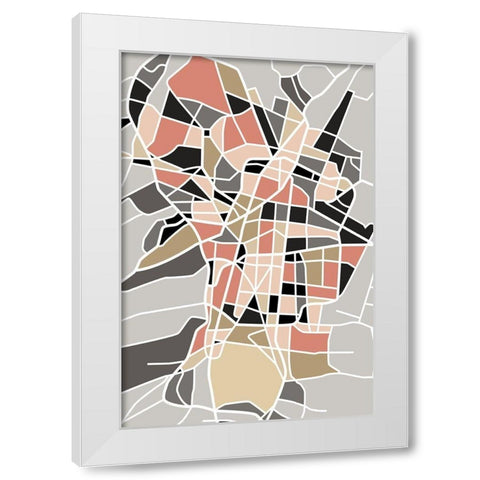 City Grid White Modern Wood Framed Art Print by Creative Artists Studio