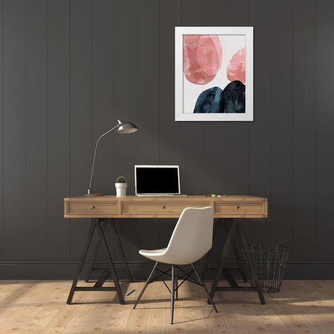 Organic Shapes White Modern Wood Framed Art Print by Creative Artists Studio