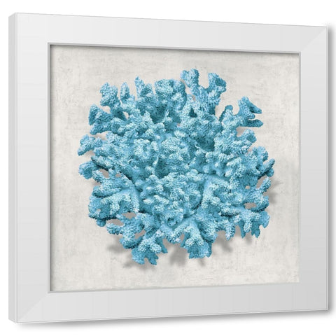 Coral Aqua II White Modern Wood Framed Art Print by Kelly, Caroline