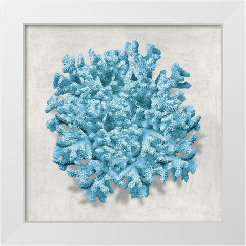 Coral Aqua II White Modern Wood Framed Art Print by Kelly, Caroline