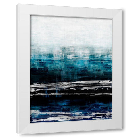 Aqua Reflections with Silver White Modern Wood Framed Art Print by Corbin, Allie