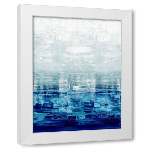 Blue Reflections White Modern Wood Framed Art Print by Corbin, Allie