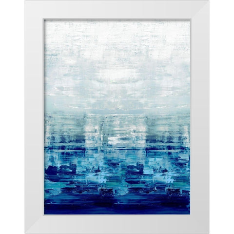 Blue Reflections White Modern Wood Framed Art Print by Corbin, Allie