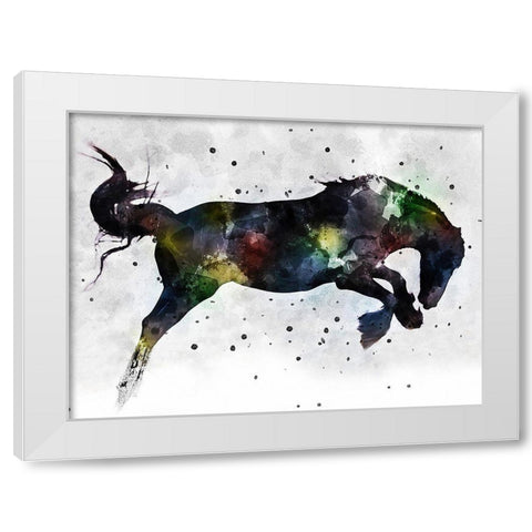 Horse Attitude White Modern Wood Framed Art Print by Young, Chamira