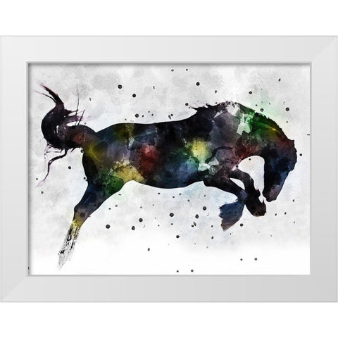 Horse Attitude White Modern Wood Framed Art Print by Young, Chamira
