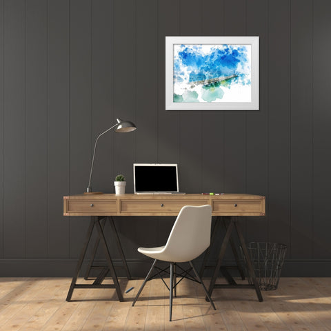 Pier II White Modern Wood Framed Art Print by Young, Chamira