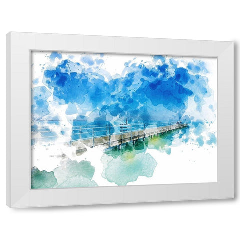 Pier II White Modern Wood Framed Art Print by Young, Chamira
