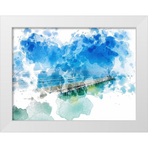 Pier II White Modern Wood Framed Art Print by Young, Chamira