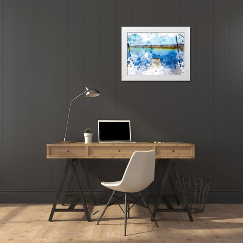 Pier III White Modern Wood Framed Art Print by Young, Chamira