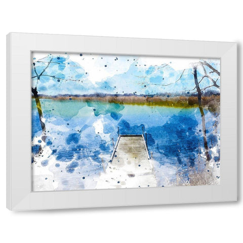 Pier III White Modern Wood Framed Art Print by Young, Chamira