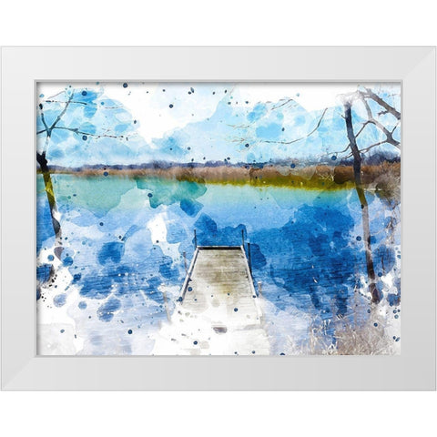 Pier III White Modern Wood Framed Art Print by Young, Chamira
