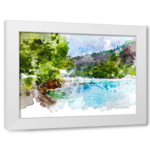 River Run I White Modern Wood Framed Art Print by Young, Chamira