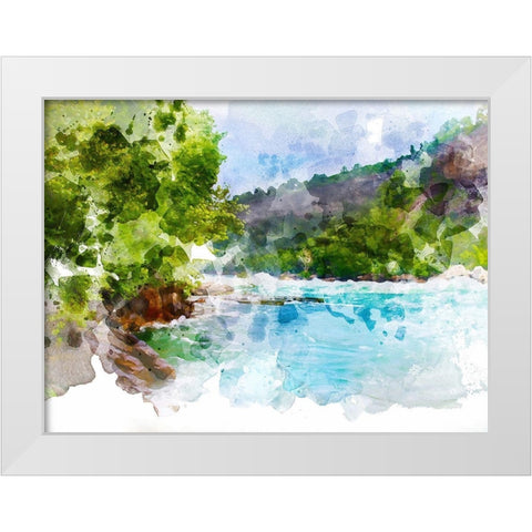River Run I White Modern Wood Framed Art Print by Young, Chamira