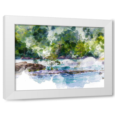 River Run II White Modern Wood Framed Art Print by Young, Chamira