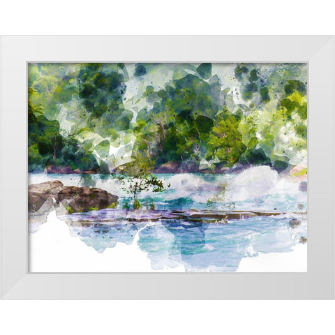 River Run II White Modern Wood Framed Art Print by Young, Chamira